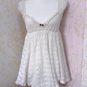 Wild Fable Ivory Lace Mini Babydoll Nightgown Dress - Size XS | Cottagecore Roma